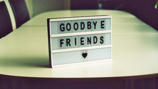 gray goodbye friends board